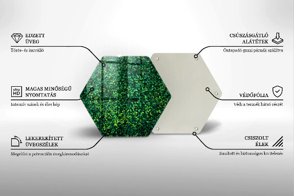 Tagliere in vetro Pianta con foglie piccole