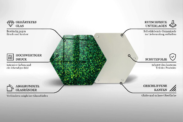 Tagliere in vetro Pianta con foglie piccole