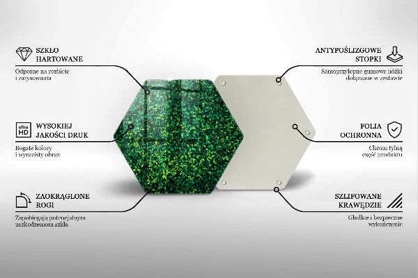 Tagliere in vetro Pianta con foglie piccole