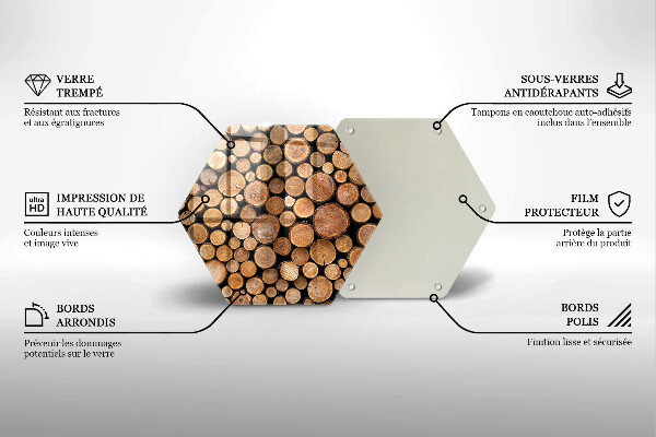 Tagliere in vetro Tronchi d'albero
