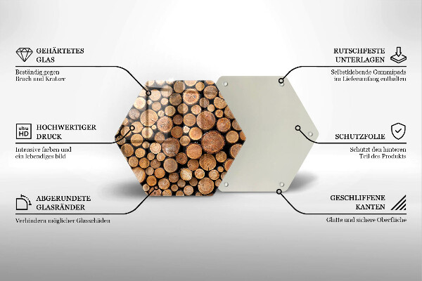 Tagliere in vetro Tronchi d'albero