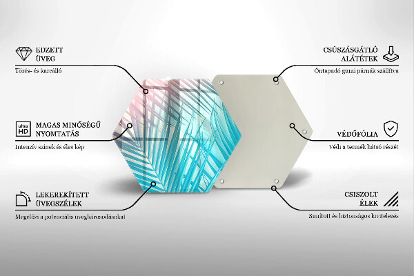 Tagliere in vetro Foglie pastello
