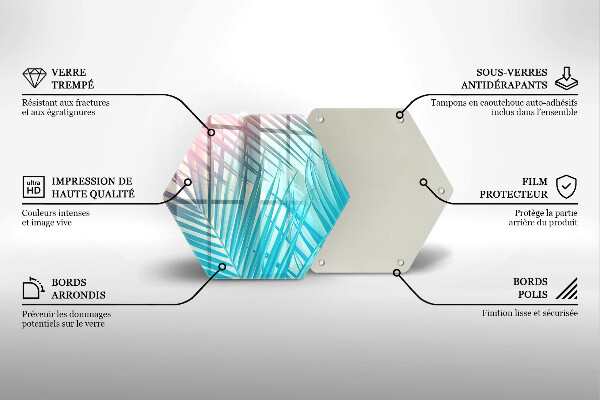 Tagliere in vetro Foglie pastello