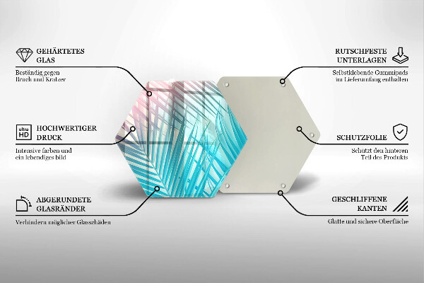 Tagliere in vetro Foglie pastello