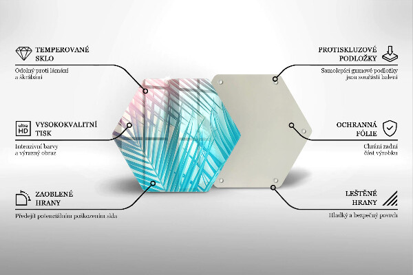 Tagliere in vetro Foglie pastello