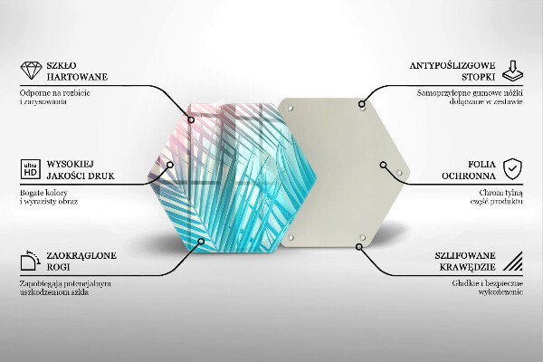 Tagliere in vetro Foglie pastello