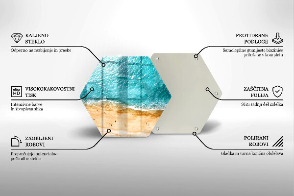 Tagliere in vetro Riva della spiaggia e mare