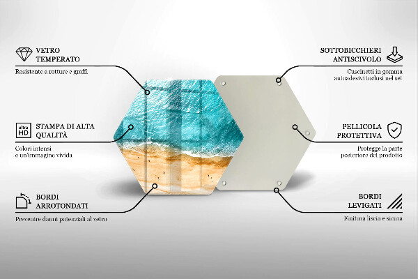 Tagliere in vetro Riva della spiaggia e mare