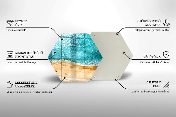 Tagliere in vetro Riva della spiaggia e mare