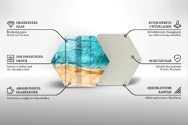 Tagliere in vetro Riva della spiaggia e mare