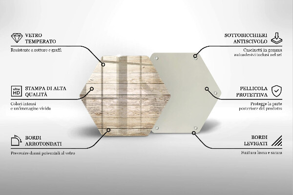 Tagliere in vetro Tavole di legno