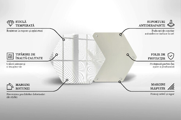Tagliere in vetro Modello di linee moderne