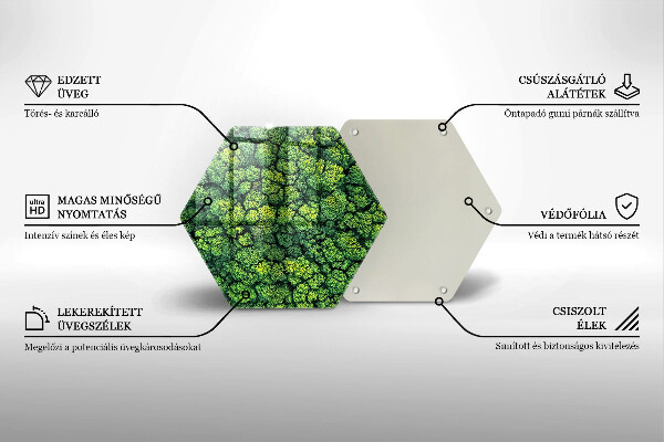 Tagliere in vetro Pianta di muschio naturale