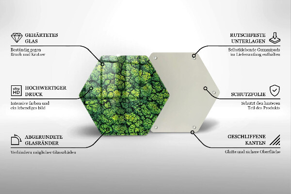 Tagliere in vetro Pianta di muschio naturale
