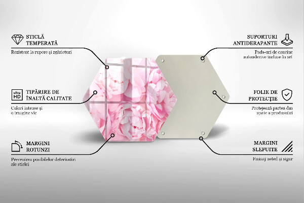 Tagliere in vetro Peonie delicate