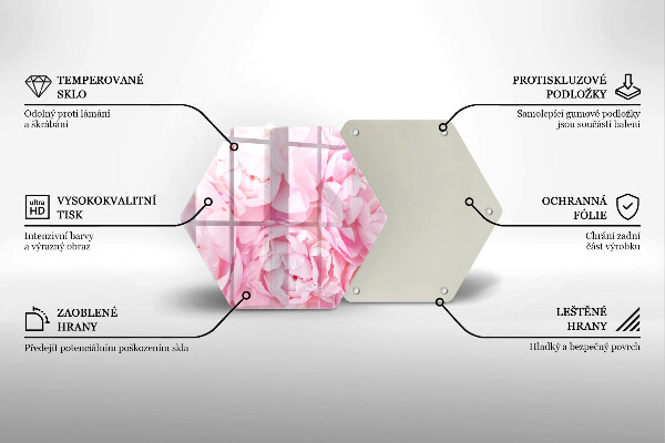 Tagliere in vetro Peonie delicate