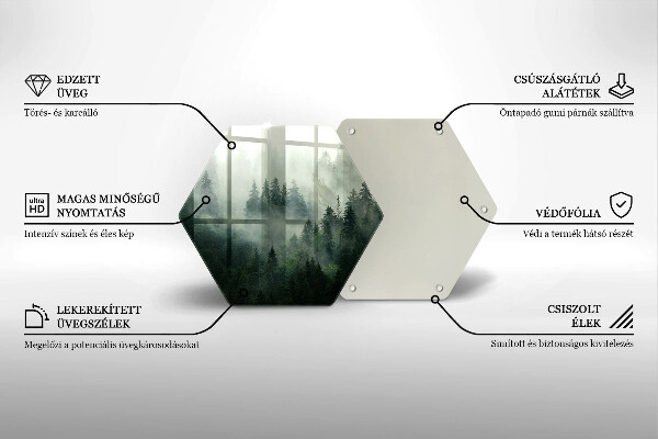 Tagliere in vetro Paesaggio forestale nebbioso