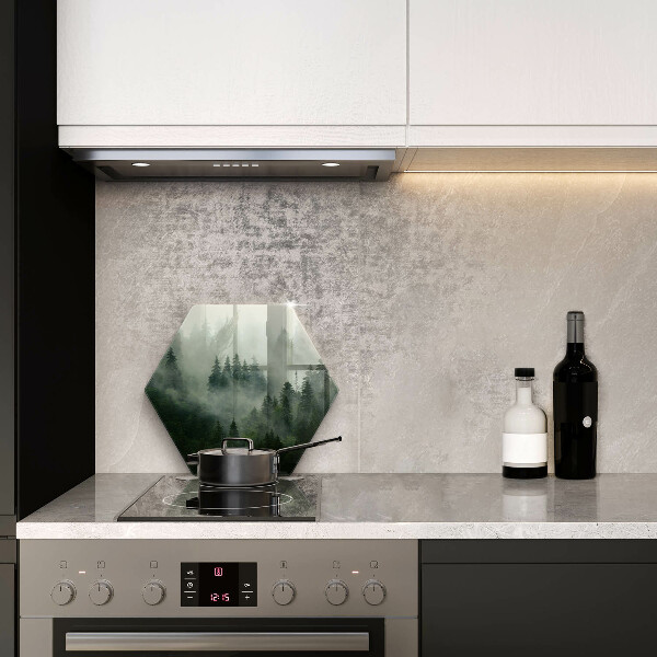 Tagliere in vetro Paesaggio forestale nebbioso