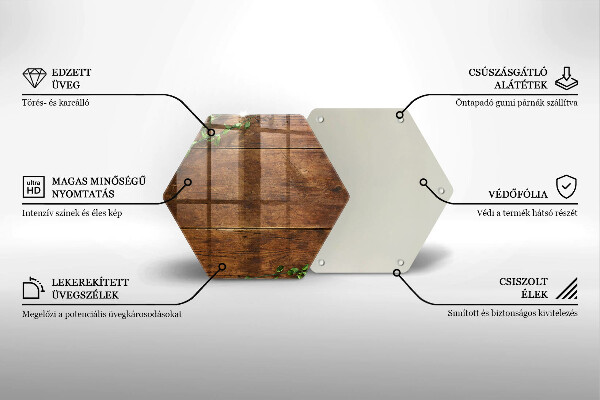 Tagliere in vetro Tavole e foglie di legno