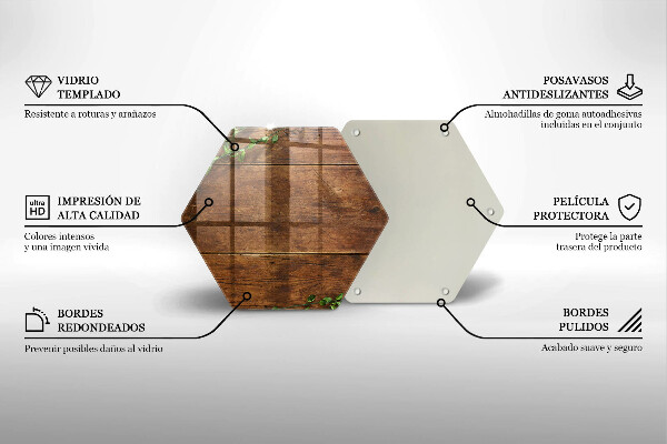 Tagliere in vetro Tavole e foglie di legno