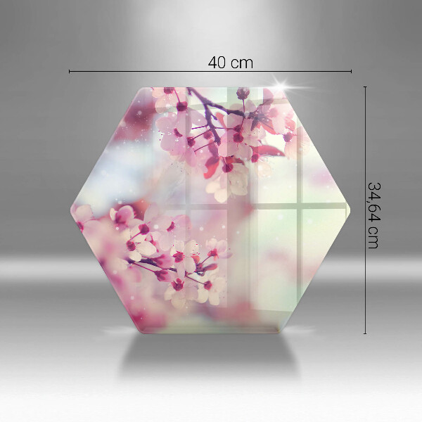 Tagliere in vetro Fiori di melo naturali