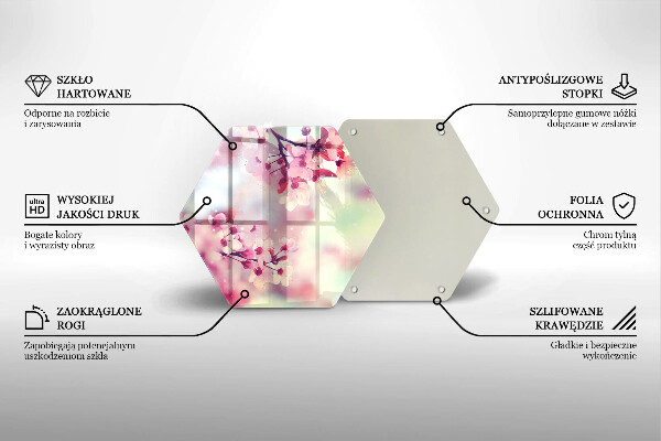 Tagliere in vetro Fiori di melo naturali