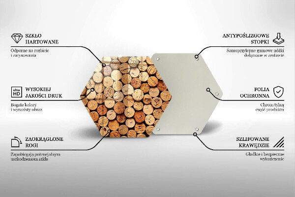 Tagliere in vetro Modello di tappi per vino