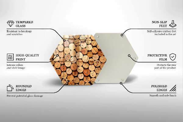 Tagliere in vetro Modello di tappi per vino