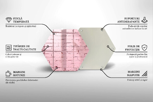 Tagliere in vetro Muro di mattoni pastello