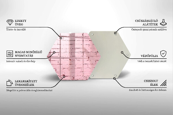 Tagliere in vetro Muro di mattoni pastello