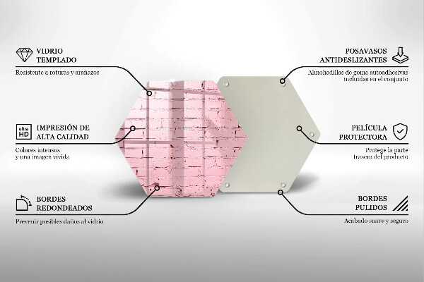 Tagliere in vetro Muro di mattoni pastello