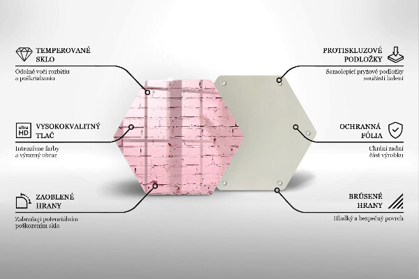 Tagliere in vetro Muro di mattoni pastello