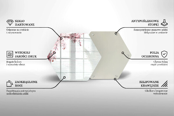 Tagliere in vetro Fiori sulle tavole