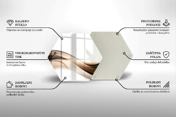 Tagliere in vetro Linee marroni astratte