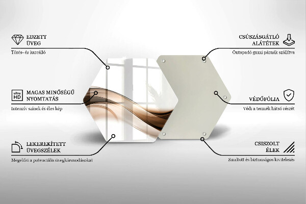 Tagliere in vetro Linee marroni astratte