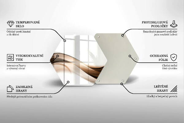 Tagliere in vetro Linee marroni astratte