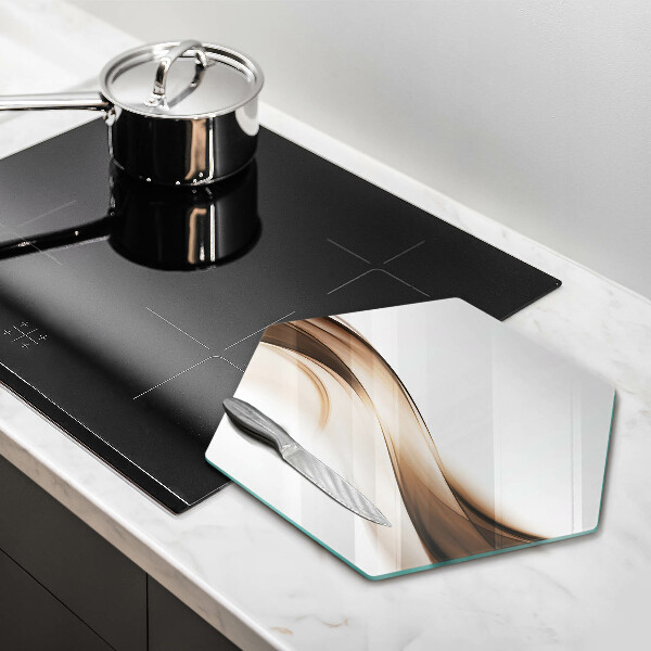 Tagliere in vetro Linee marroni astratte