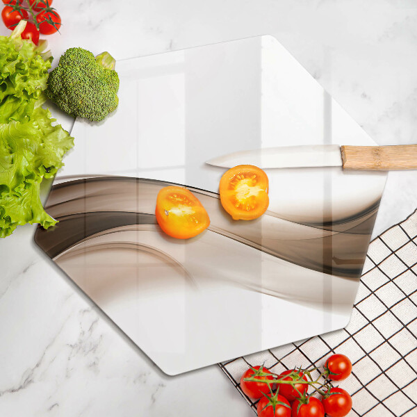 Tagliere in vetro Linee marroni astratte