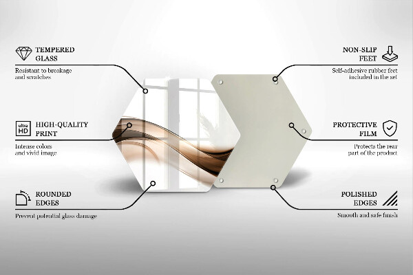 Tagliere in vetro Linee marroni astratte