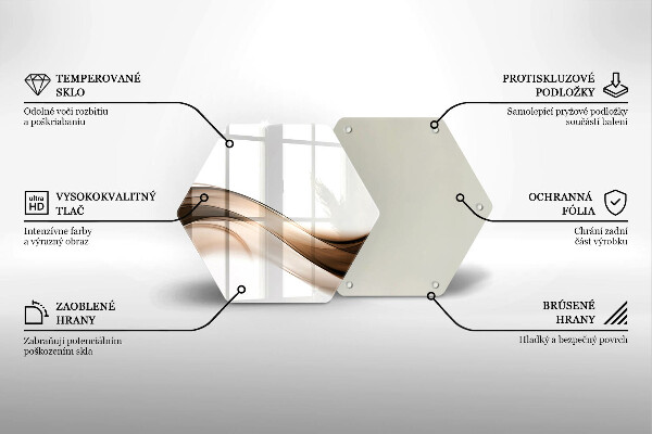 Tagliere in vetro Linee marroni astratte