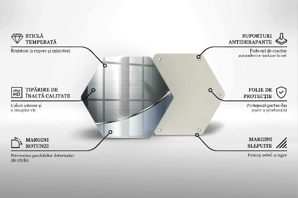 Tagliere in vetro Modello di astrazione in metallo