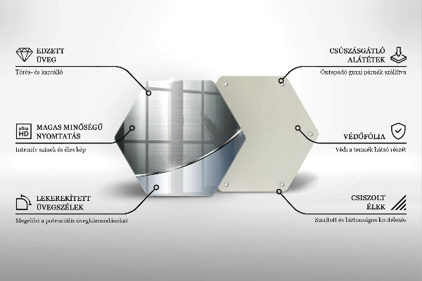 Tagliere in vetro Modello di astrazione in metallo
