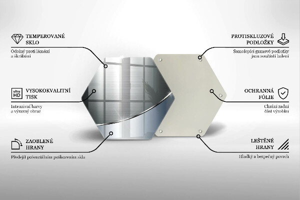 Tagliere in vetro Modello di astrazione in metallo