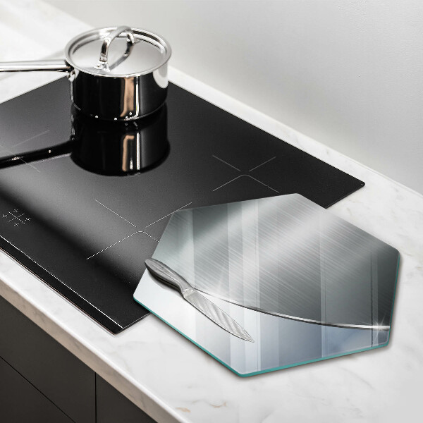 Tagliere in vetro Modello di astrazione in metallo