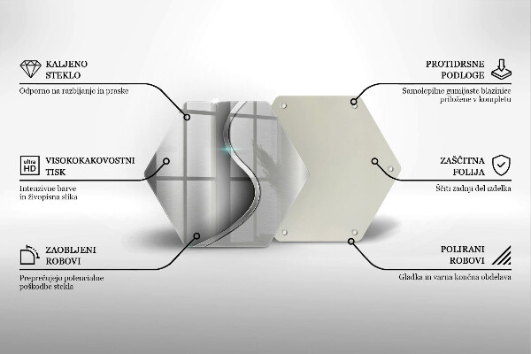 Tagliere in vetro Metallo argentato astratto