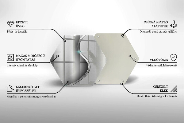 Tagliere in vetro Metallo argentato astratto