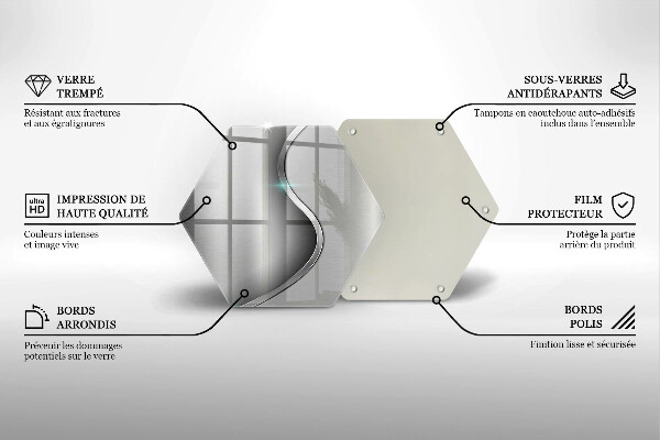 Tagliere in vetro Metallo argentato astratto
