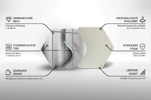 Tagliere in vetro Metallo argentato astratto