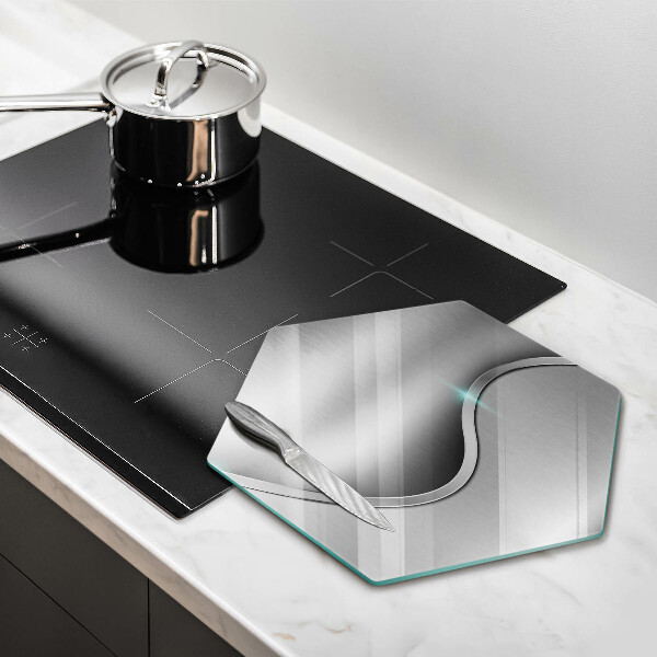 Tagliere in vetro Metallo argentato astratto