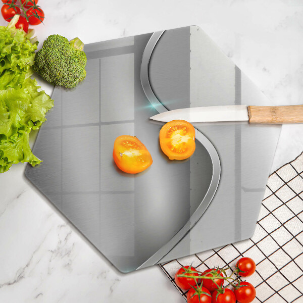 Tagliere in vetro Metallo argentato astratto